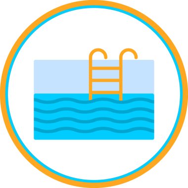 Yüzme havuzu simgesinin vektör illüstrasyonu 