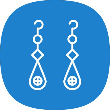 Küpe düz simgesi, vektör çizim  