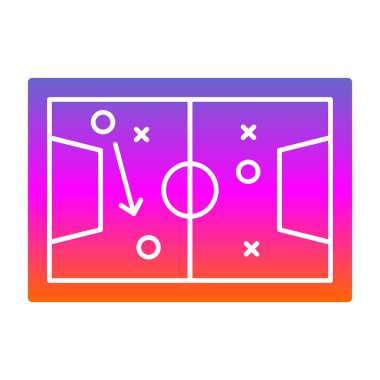 Futbol sahası ikon vektörü. İnce çizgi işareti. izole edilmiş sınır sembolü çizimi