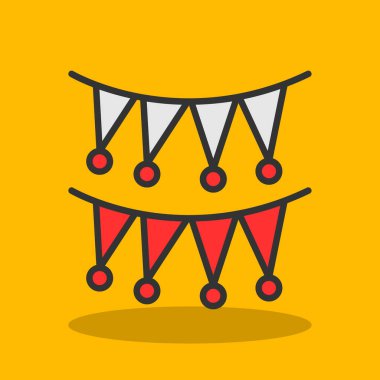 karnaval çelenkleri simgesi, vektör illüstrasyonu