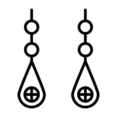 Küpe düz simgesi, vektör çizim  