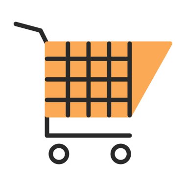 Alışveriş arabası simgesi, vektör illüstrasyonu