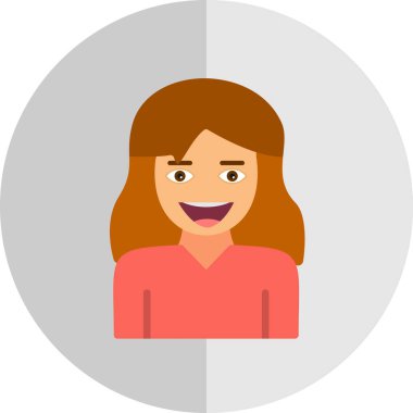 Genç kadın simgesi, vektör illüstrasyonu