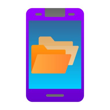 Akıllı telefon ekranı simgesi, vektör illüstrasyonundaki dizinler 