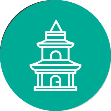 Benzersiz cami vektör çizgisi simgesi