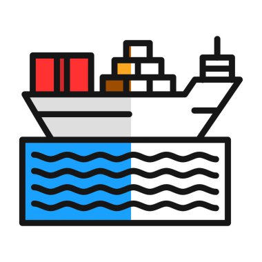 Gemi simgesi vektör illüstrasyonu 