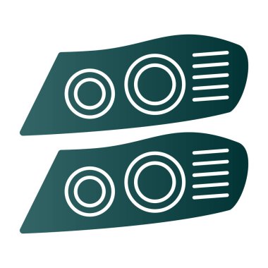 İki Araba Işıkları simgesi, vektör illüstrasyonu