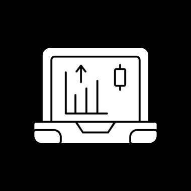 Grafik simgesi vektörlü bar tablosu. grafik ve veri sembolü siyah arkaplanda izole edildi