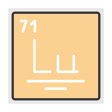 Lutetium simgesinin vektör illüstrasyonu 