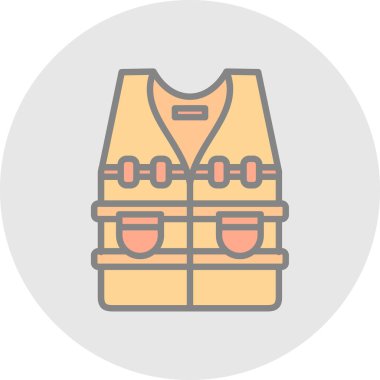 Kurşun geçirmez yelek simgesi, vektör illüstrasyonu 