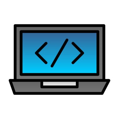 Kodlama simgesinin vektör illüstrasyonu 