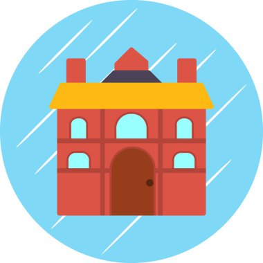 Bina. Web simgesi basit illüstrasyon