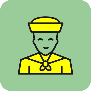 Denizci. Web simgesi basit illüstrasyon