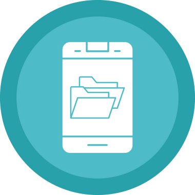 Akıllı telefon ekranı simgesi, vektör illüstrasyonundaki dizinler 