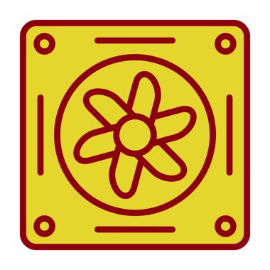 Soğutucunun vektör çizimi. Havalandırma fan çizimi, pictogram