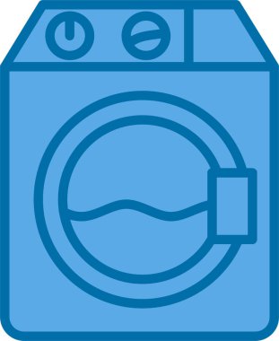Çamaşır makinesi. Web simgesi basit illüstrasyon               