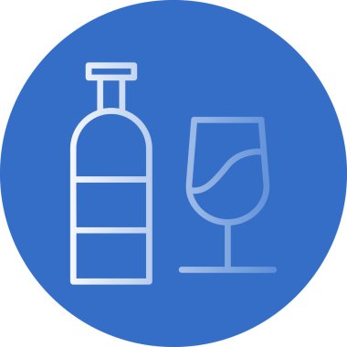 Şarap şişesi. Basit resimleme