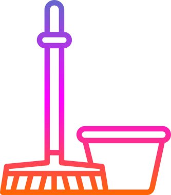 Mop and bucket. web icon simple illustration            