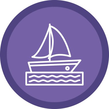 Yelkenli tekne ikonu. Web için yelkenli tekne vektör simgesinin özet çizimi 