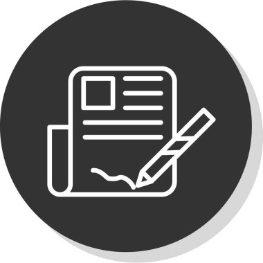 Sözleşme ve kalem ağı simgesi, vektör illüstrasyonu