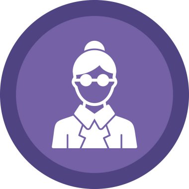 Benzersiz kadın öğretmen vektör çizgisi simgesi