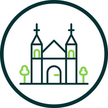 Bir kilise ikonu, katedral kulesinin vektör çizimi 