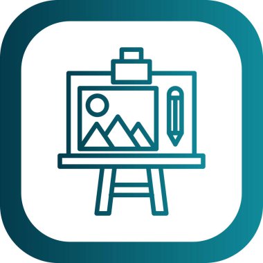 Sanatçı simgesi, vektör illüstrasyonu