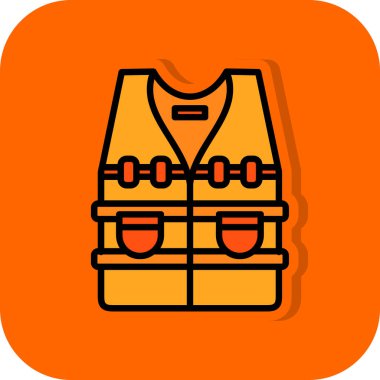 Kurşun geçirmez yelek simgesi, vektör illüstrasyonu 