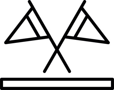 İki çapraz bayrak simgesi, vektör illüstrasyonu