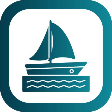 Yelkenli tekne ikonu. Web için yelkenli tekne vektör simgesinin özet çizimi 