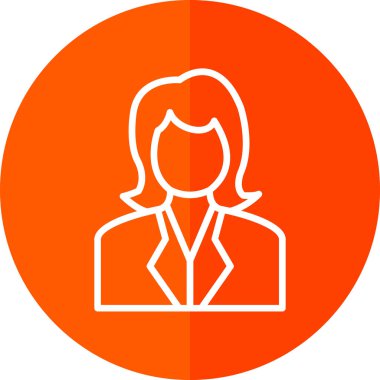 Genç kadın simgesi, vektör illüstrasyonu