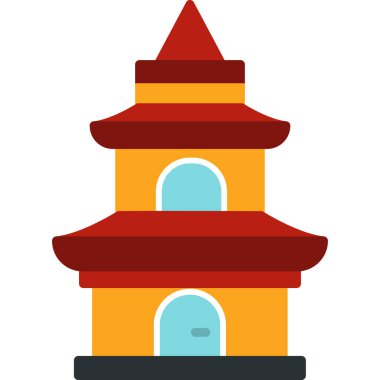 vektör Çin pagoda simgesi