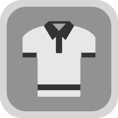 Kumaş elbise vektör simgesi. biçim iki renkli düz yuvarlak kare semboldür, gri renkler, yuvarlak gri renkler, beyaz arkaplan