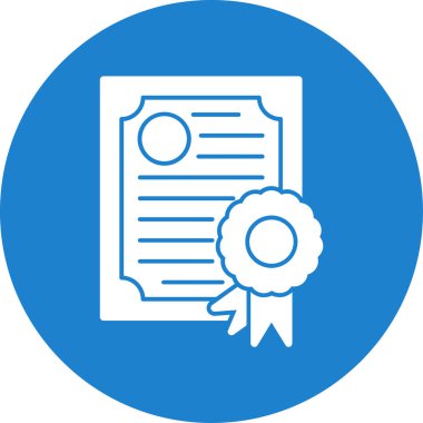 Diploma yassı simgesi, vektör illüstrasyonu