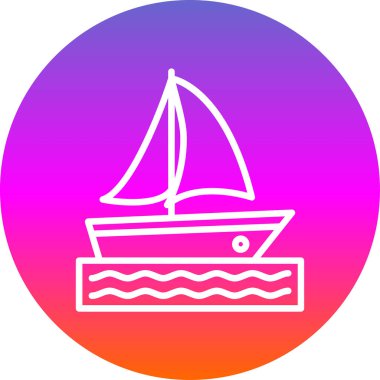 Yelkenli tekne ikonu. Web için yelkenli tekne vektör simgesinin özet çizimi 