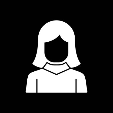 kız düz simgesi, vektör illüstrasyonu