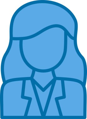 İş kadını avatar simgesi, vektör illüstrasyonu 