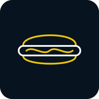 Hot dog simgesi, vektör illüstrasyonu basit tasarım