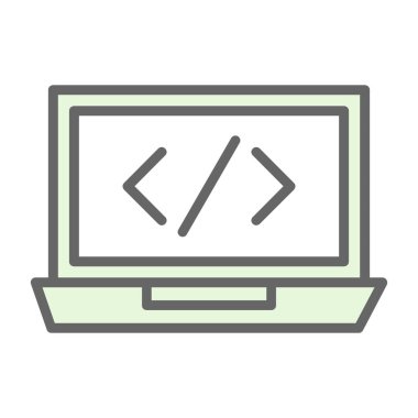 Kodlama simgesinin vektör illüstrasyonu 