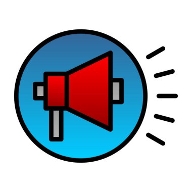 megafon simgesi, kampanya konsepti vektör illüstrasyonu