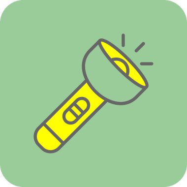 Flashlight düz simgesi, vektör illüstrasyon tasarımı