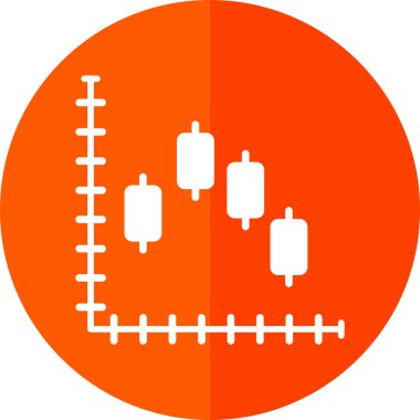 Candlestick grafik simgesi düz stil 