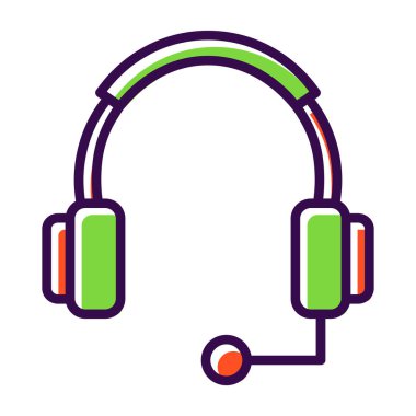 Kulaklık simgesinin vektör illüstrasyonu 