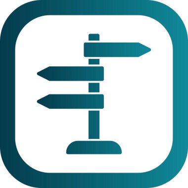 Yön, işaret direği simgesi. Basit vektör illüstrasyonu