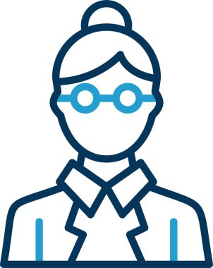 Benzersiz kadın öğretmen vektör çizgisi simgesi