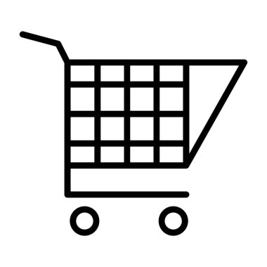Alışveriş arabası simgesi, vektör illüstrasyonu