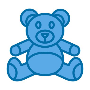 Sevimli oyuncak ayı ikonu. Web için oyuncak ayı vektör simgelerinin karikatür çizimi