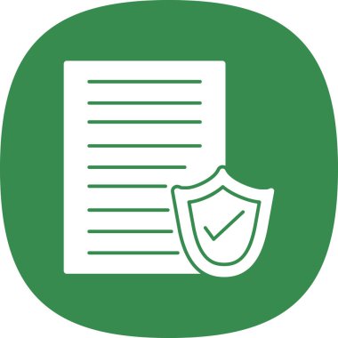 Kalkanlı dosya koruma simgesi, vektör illüstrasyonu