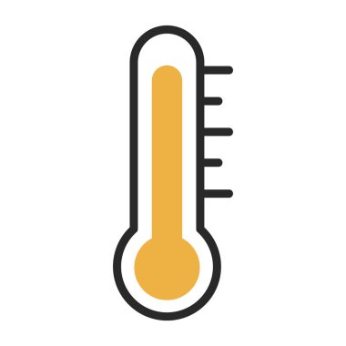 termometre düz simge, vektör çizimi