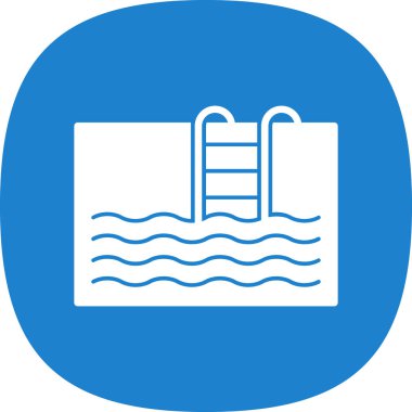 Yüzme havuzu simgesinin vektör illüstrasyonu 